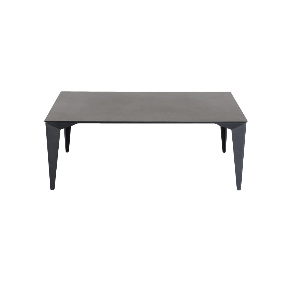 Alexandra Modern Rectangular Coffee Table Ceramic Top Metal Frame - Nero Fast shipping On sale