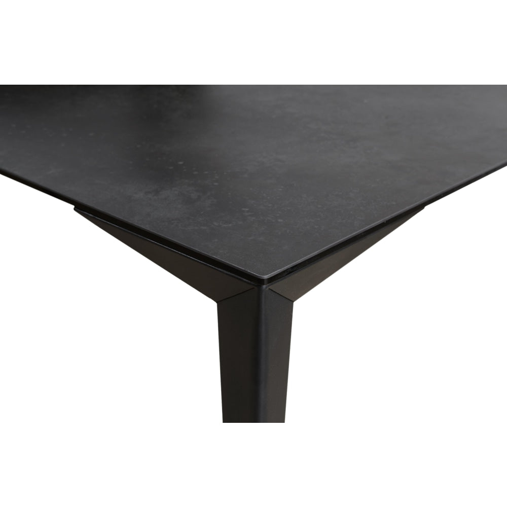 Alexandra Modern Rectangular Kitchen Dining Table Ceramic Metal Frame 200cm - Nero Fast shipping On sale