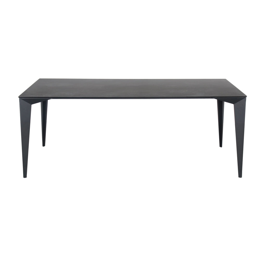 Alexandra Modern Rectangular Kitchen Dining Table Ceramic Metal Frame 200cm - Nero Fast shipping On sale