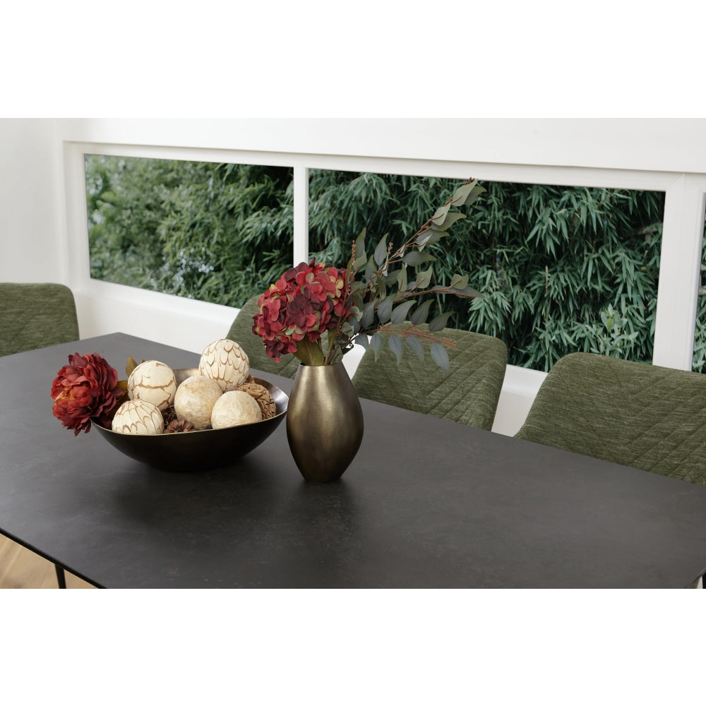 Alexandra Modern Rectangular Kitchen Dining Table Ceramic Metal Frame 200cm - Nero Fast shipping On sale