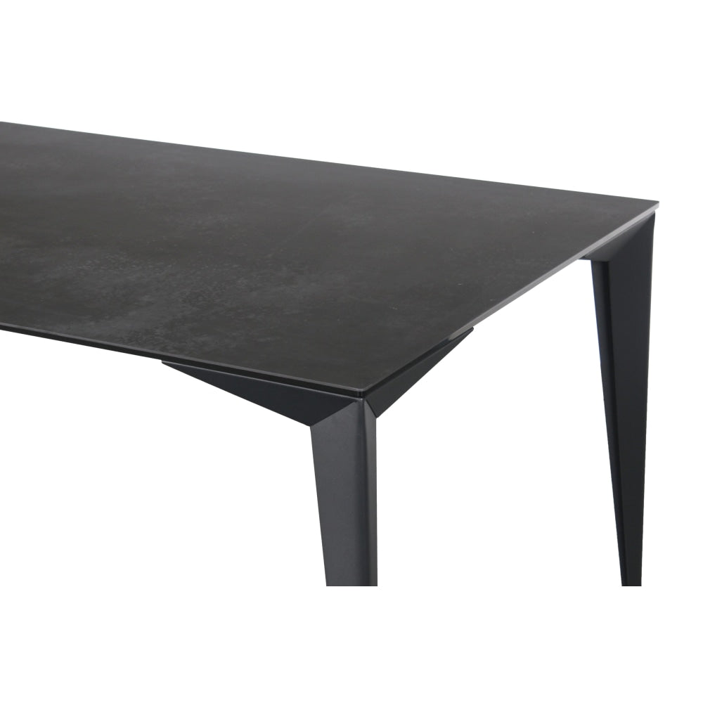 Alexandra Modern Rectangular Kitchen Dining Table Ceramic Metal Frame 200cm - Nero Fast shipping On sale