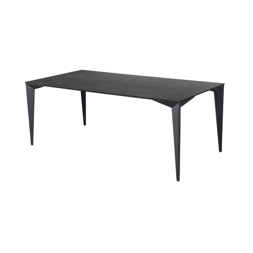 Alexandra Modern Rectangular Kitchen Dining Table Ceramic Metal Frame 200cm - Nero Fast shipping On sale