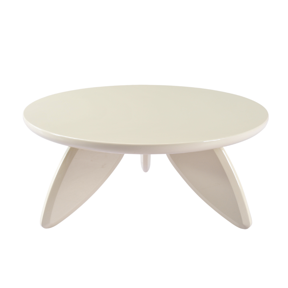 Alfie Playful Vibrand Round Coffee Tea Table Cream Gloss Fast shipping On sale