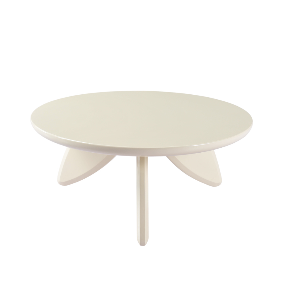 Alfie Playful Vibrand Round Coffee Tea Table Cream Gloss Fast shipping On sale