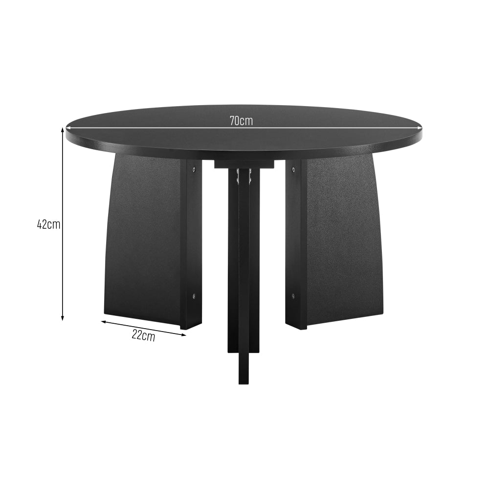 Alfie Wooden Round Coffee Tea Table 70cm Black Fast shipping On sale