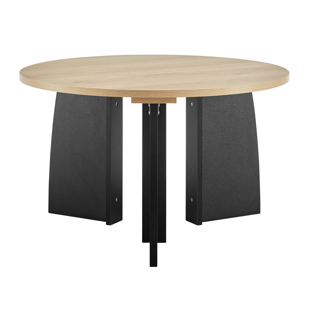 Alfie Wooden Round Coffee Tea Table 70cm Oak/Black Fast shipping On sale