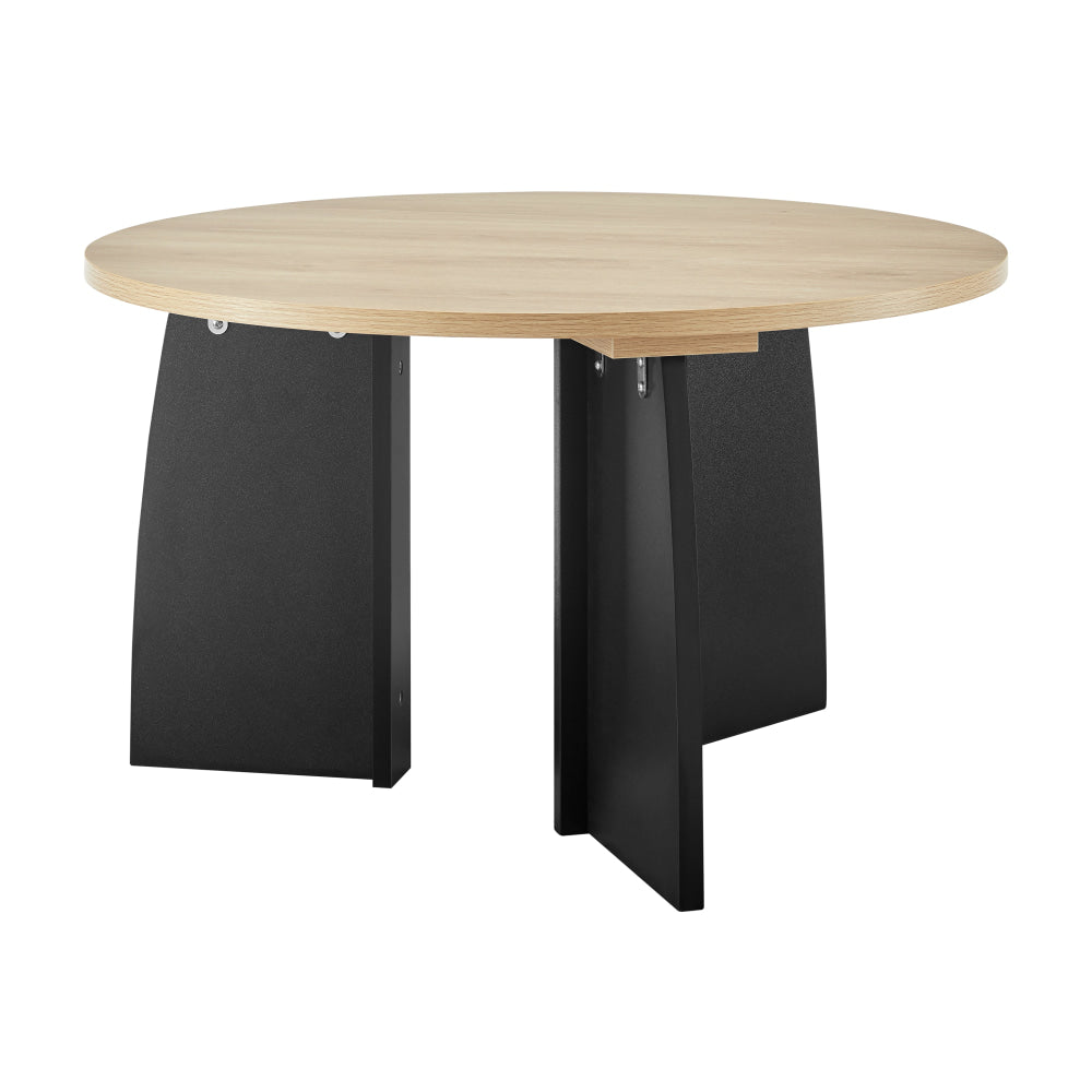 Alfie Wooden Round Coffee Tea Table 70cm Oak/Black Fast shipping On sale