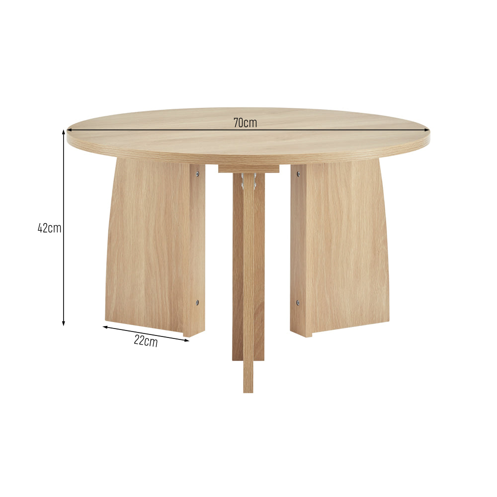 Alfie Wooden Round Coffee Tea Table 70cm Oak Fast shipping On sale