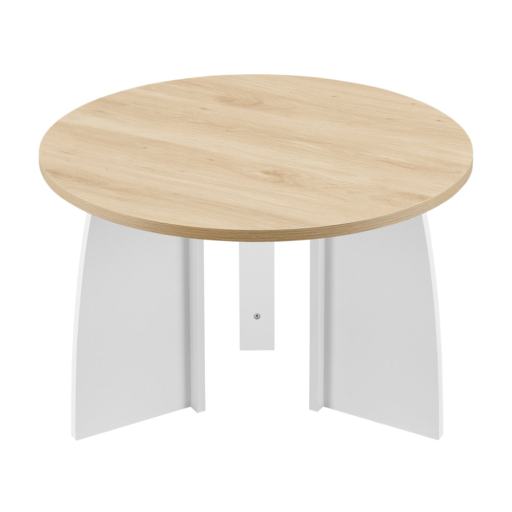 Alfie Wooden Round Coffee Tea Table 70cm oak/White Fast shipping On sale