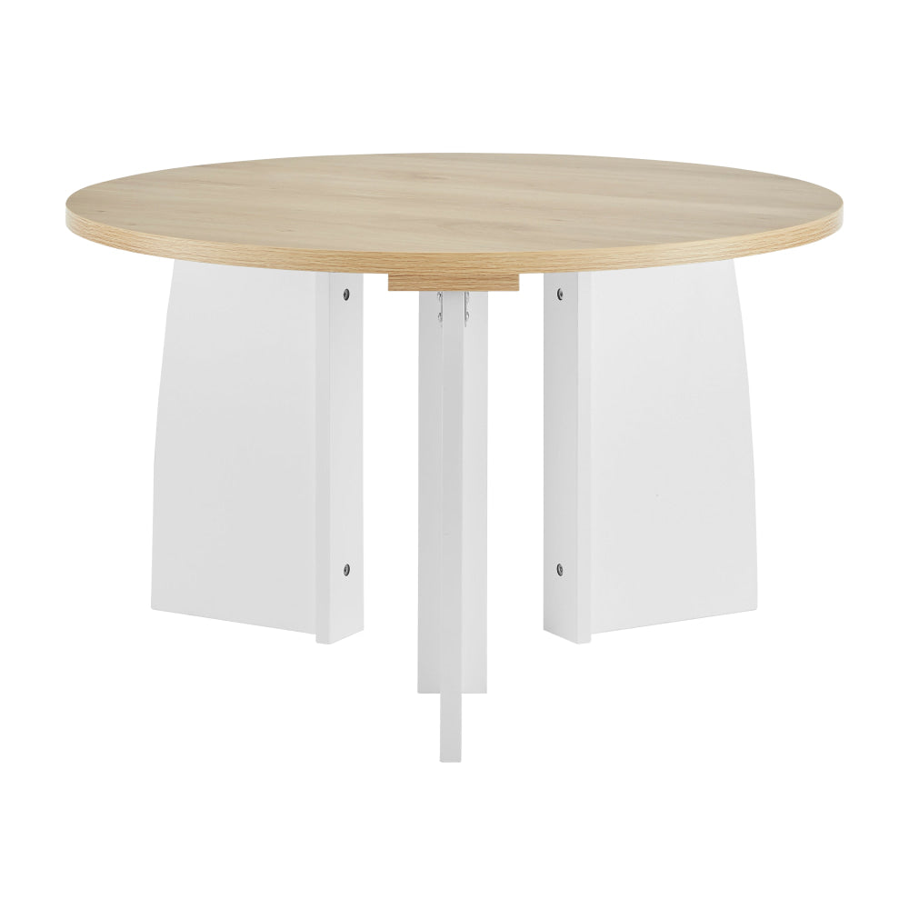 Alfie Wooden Round Coffee Tea Table 70cm oak/White Fast shipping On sale