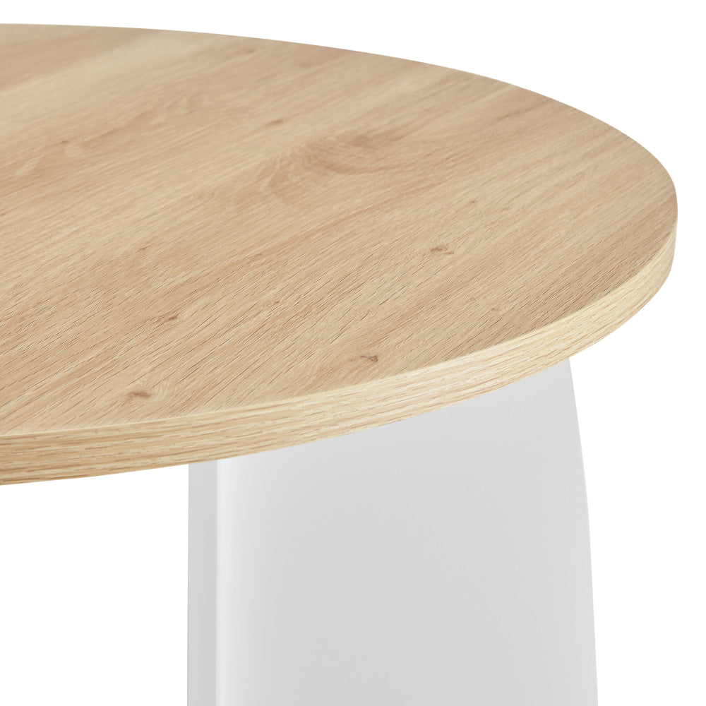 Alfie Wooden Round Coffee Tea Table 70cm oak/White Fast shipping On sale