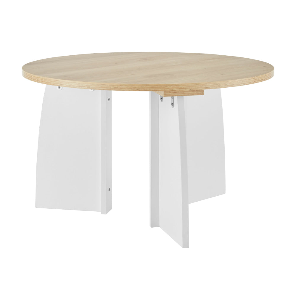 Alfie Wooden Round Coffee Tea Table 70cm oak/White Fast shipping On sale