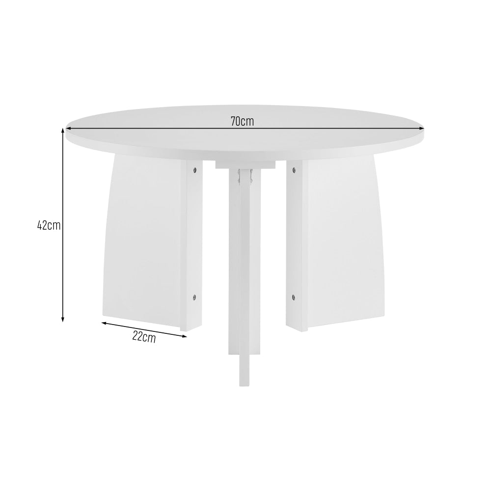 Alfie Wooden Round Coffee Tea Table 70cm White Fast shipping On sale