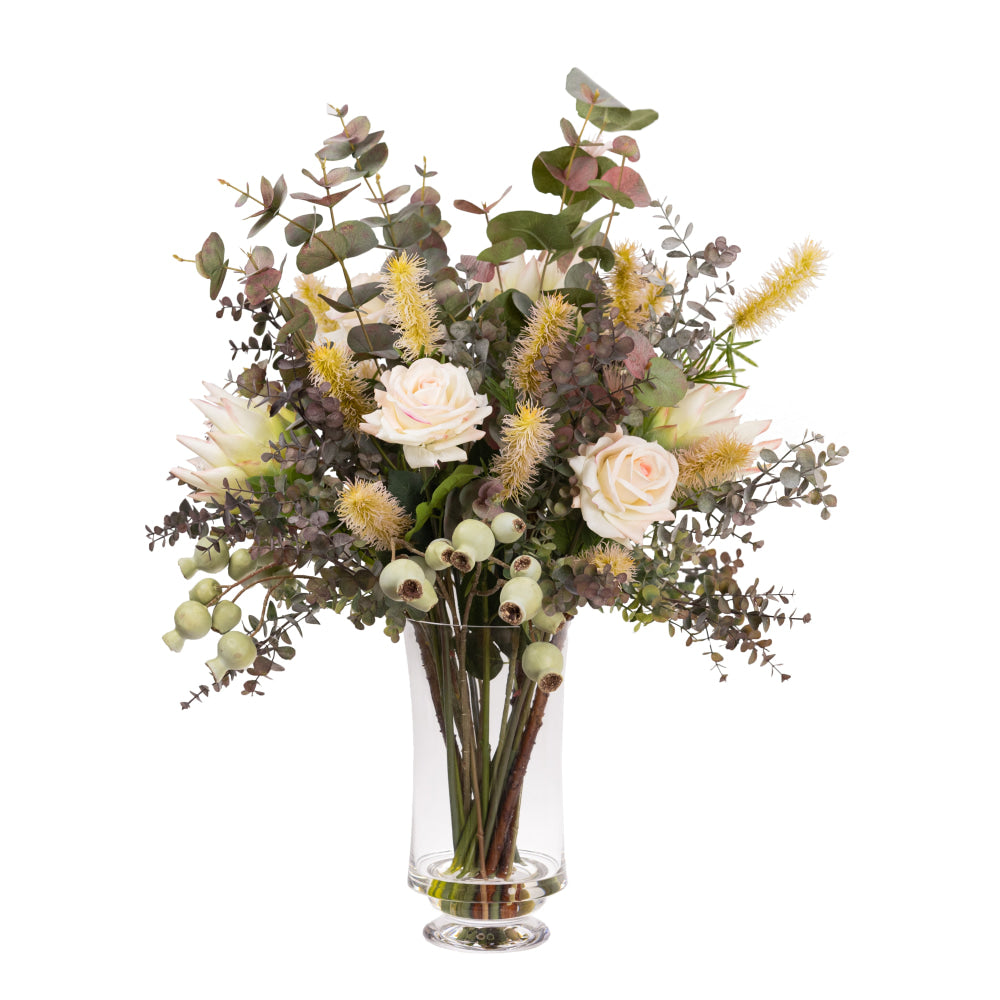 All Round Protea Artificial Faux Plant Flower Decorative Mixed Arrangement Fast shipping On sale