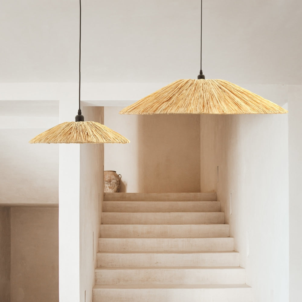 Alluria Transitional Contemporary Raffia Kitchen Pendant Light Bamboo Shade - Large Lamp Fast shipping On sale