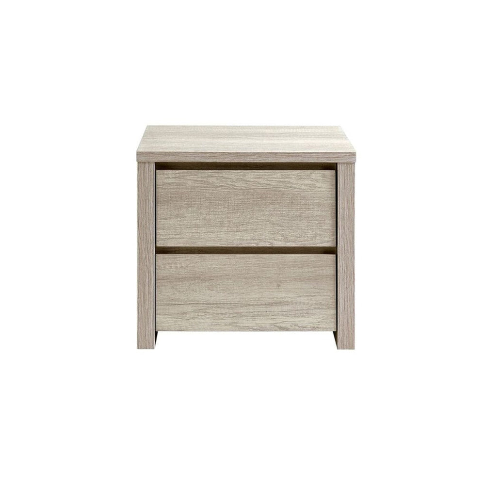Alta Collection 2 Drawer Bedside Table Dusky Oak Fast shipping On sale