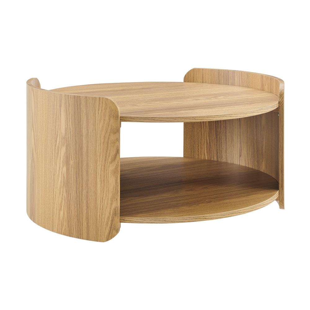 Momentous Living - Amara Modern Wooden Round Coffee Tea Table Oak ...