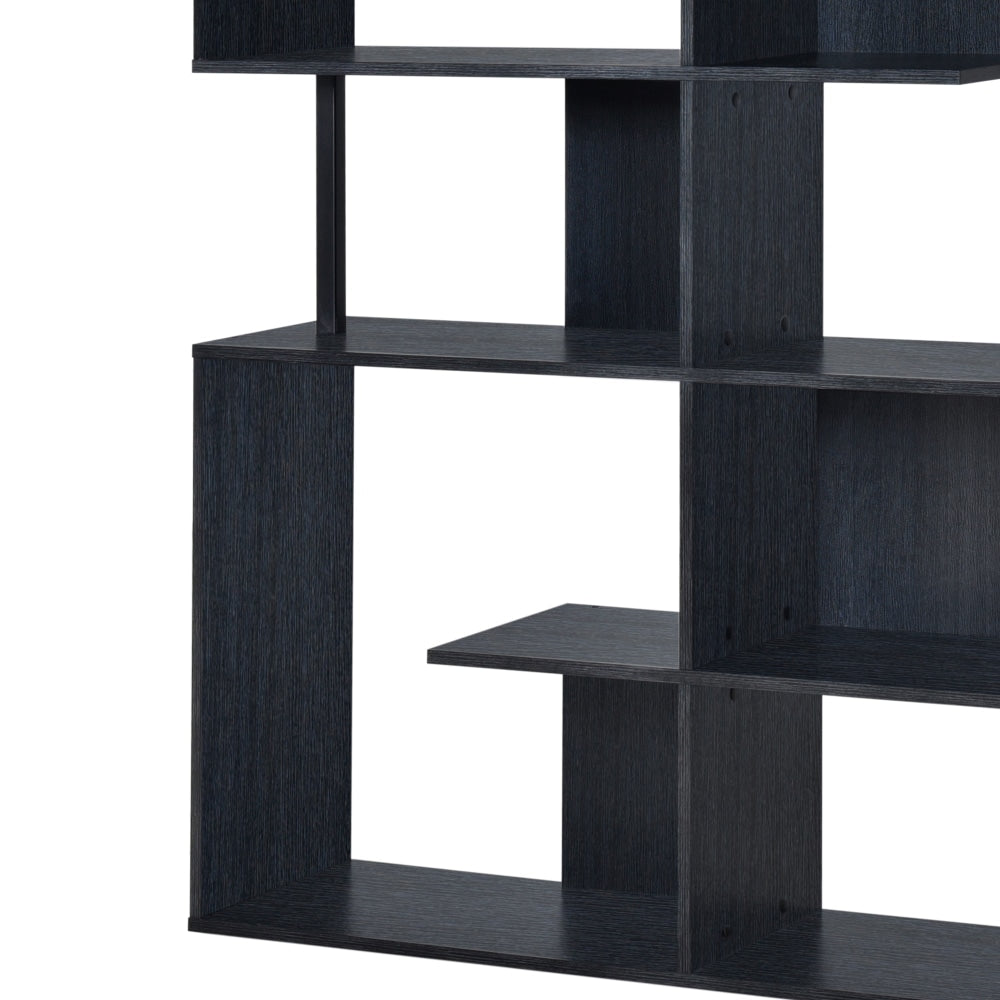 Amber Wooden 5-Tier Display Shelf Bookcase Storage Cabinet - Black Fast shipping On sale