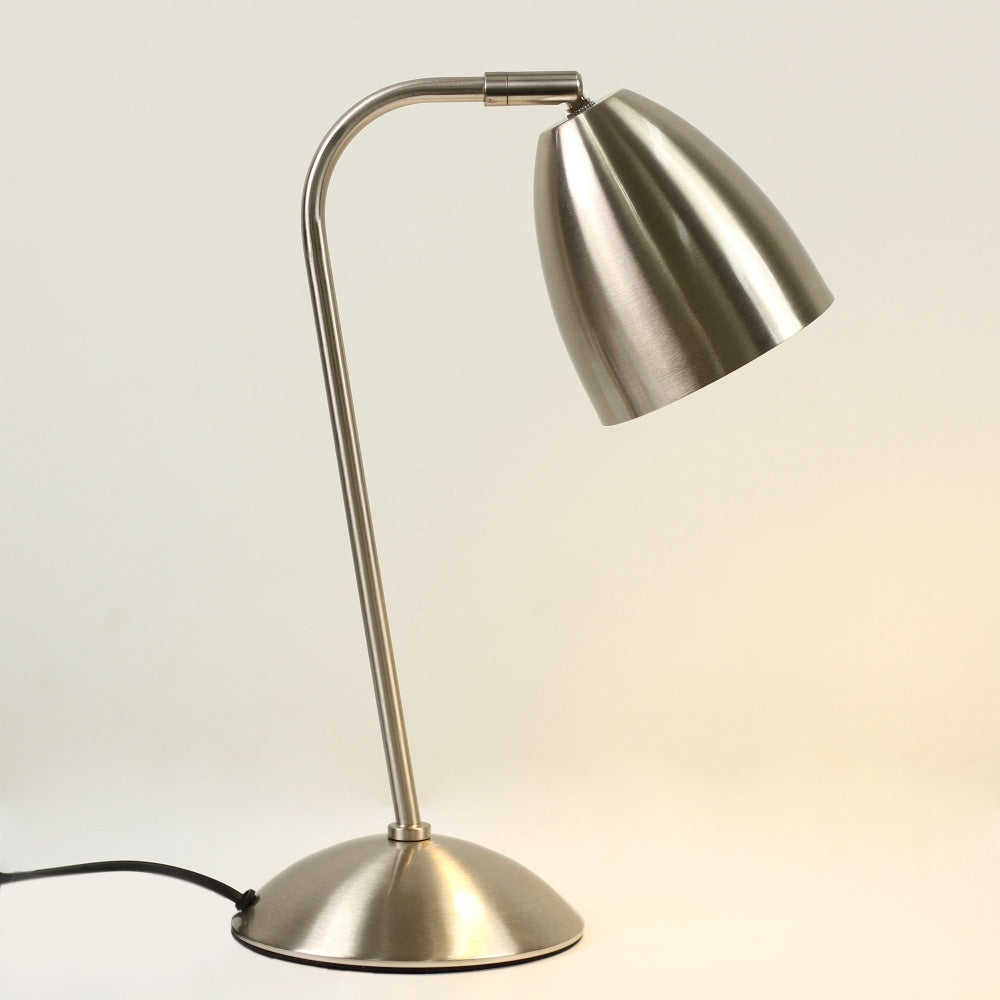 Ambi View Antique Accent Touch Table Office Desk Lamp Light Metal Shade - Satin Chrome Fast shipping On sale