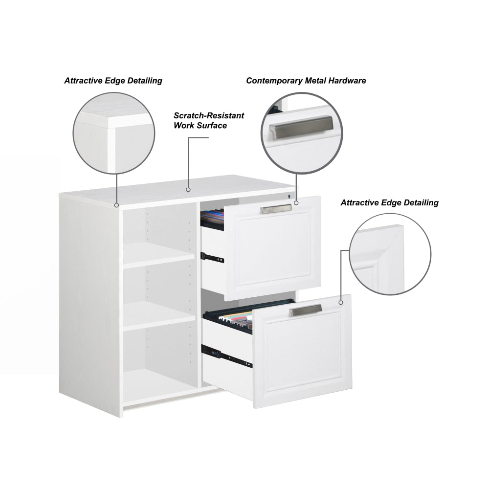 Andy Modern 2-Drawer Office Storage Filling Cabinet - Distressed White Filing Fast shipping On sale