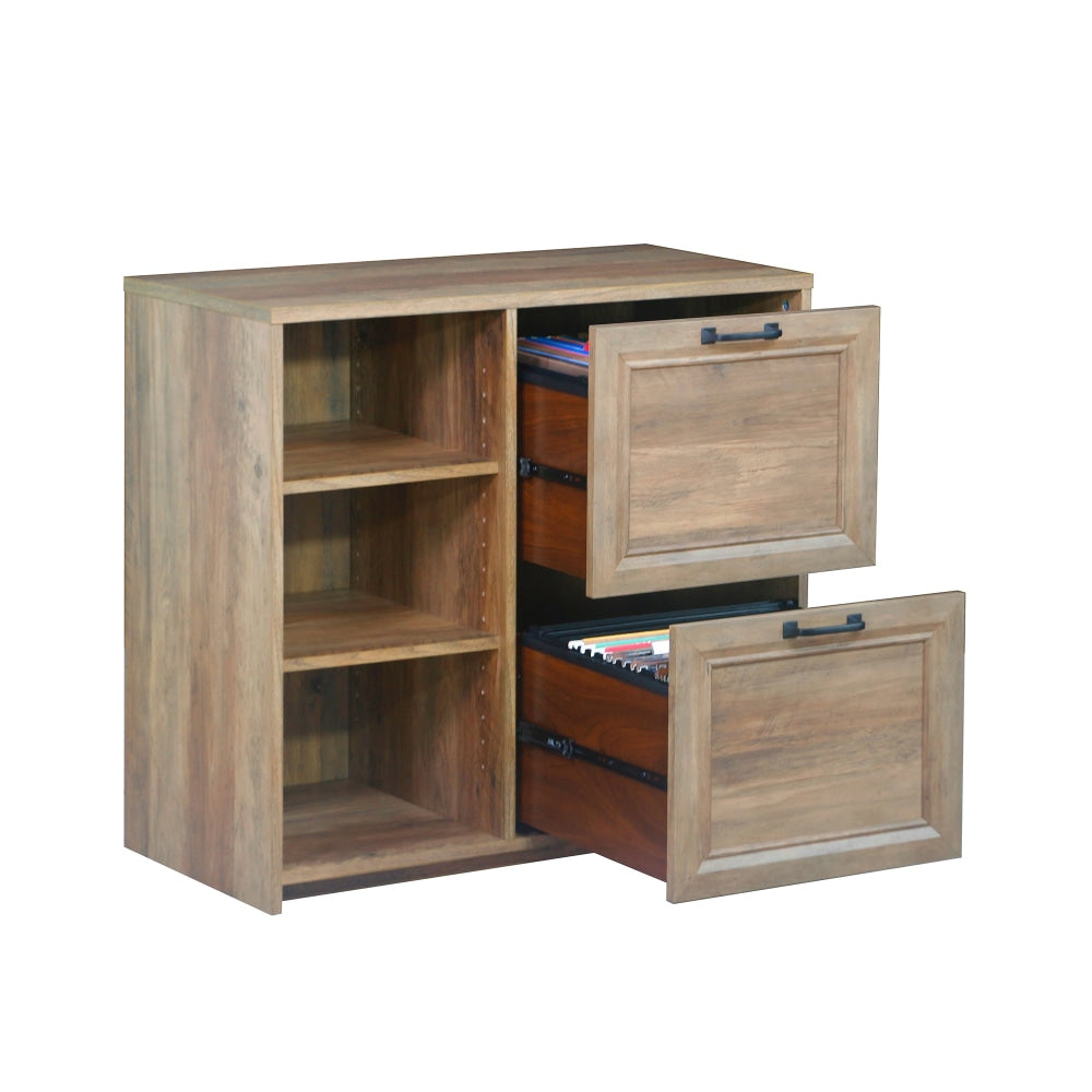 Andy Modern 2 - Drawer Office Storage Filling Cabinet - Rustic Oak Filing Fast shipping On sale