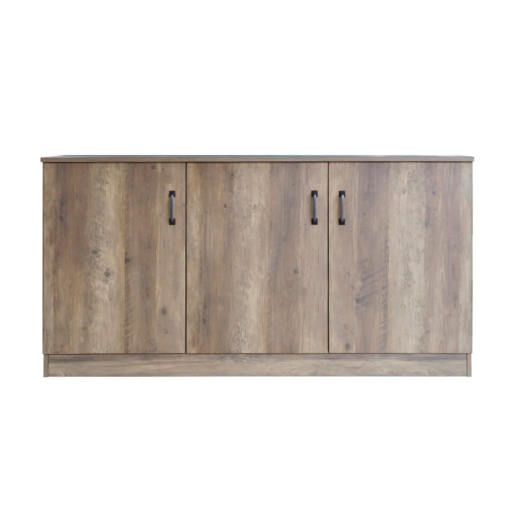 Andy Wooden 3-Doors Credenza Sideboard Office Storage Cabinet Rustic Oak & Buffet Unit Fast shipping On sale