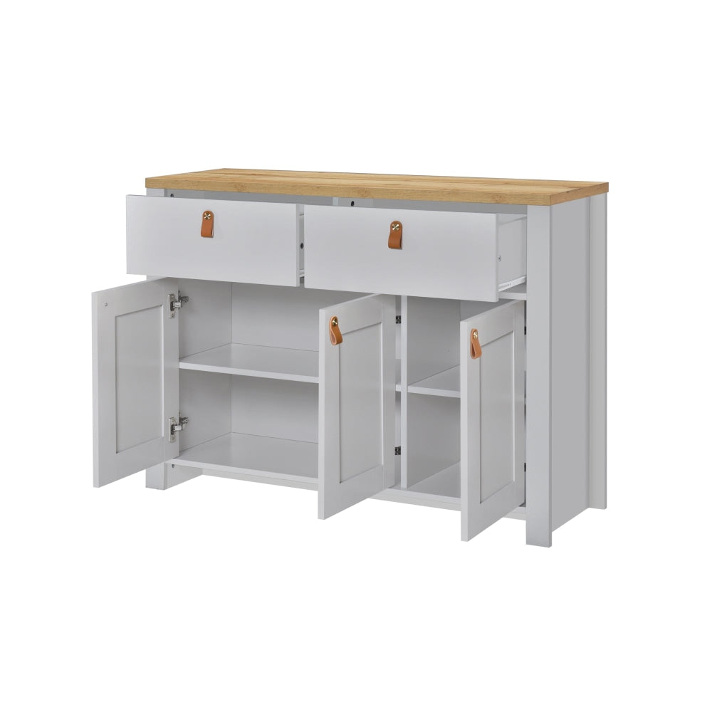 Anera Wooden Storage Cabinet Sideboard Buffet Unit - Oak & Light Grey Fast shipping On sale