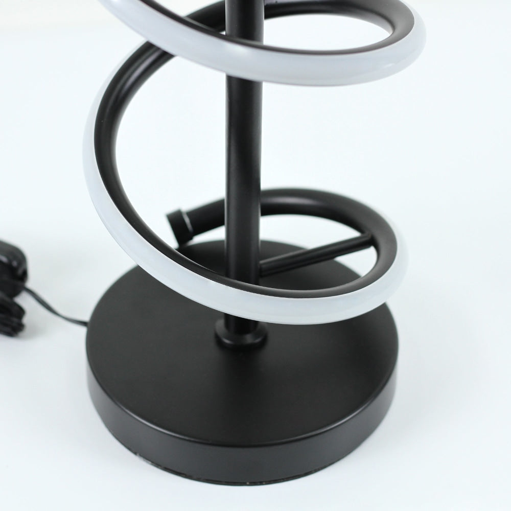 Angelina Modern Curved Spiral LED Table Bedside Lamp Light - Black Fast shipping On sale