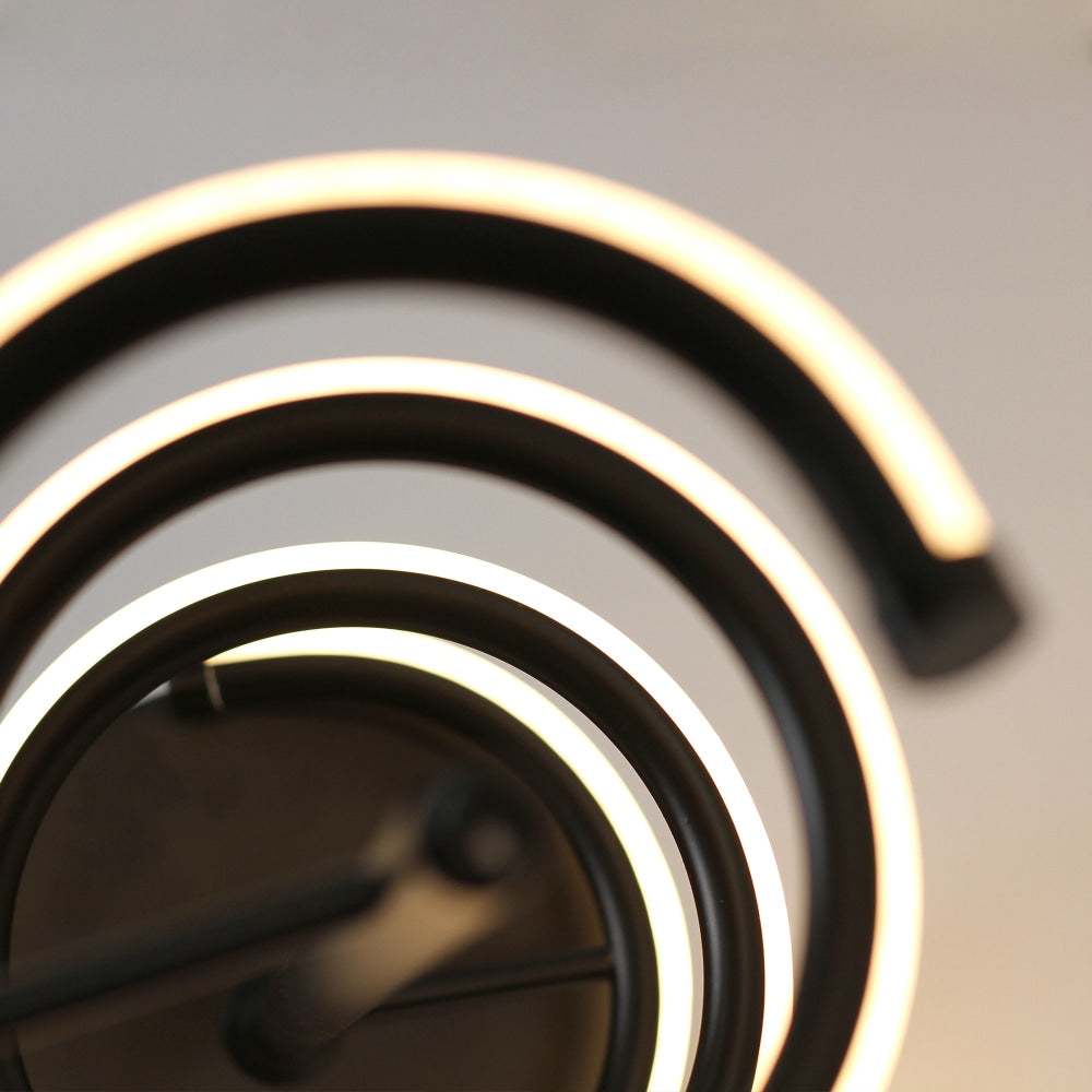 Angelina Modern Curved Spiral LED Table Bedside Lamp Light - Black Fast shipping On sale