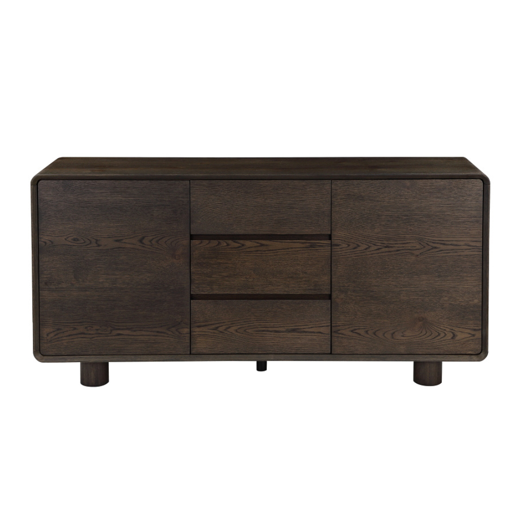 Angelo Wooden Dark Oak Veneer Buffet Unit Sideboard Storage Cabinet Coffee & Fast shipping On sale