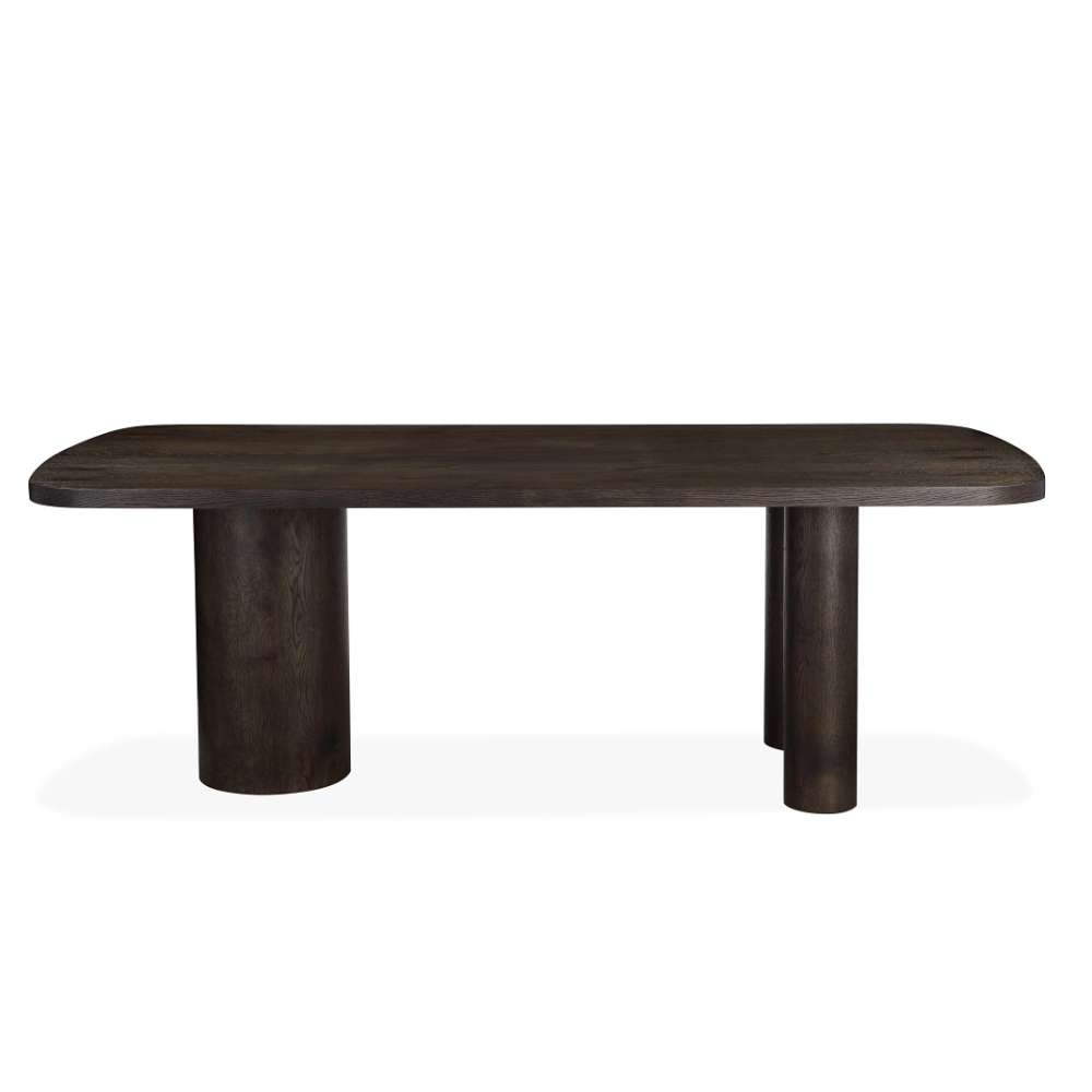 Angelo Wooden Dark Oak Veneer Modern Kitchen Dining Table 220cm Coffee Fast shipping On sale