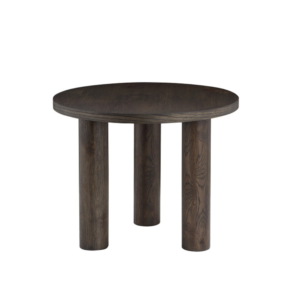 Angelo Wooden Dark Oak Veneer Round Modern End Lamp Side Table Coffee Fast shipping On sale