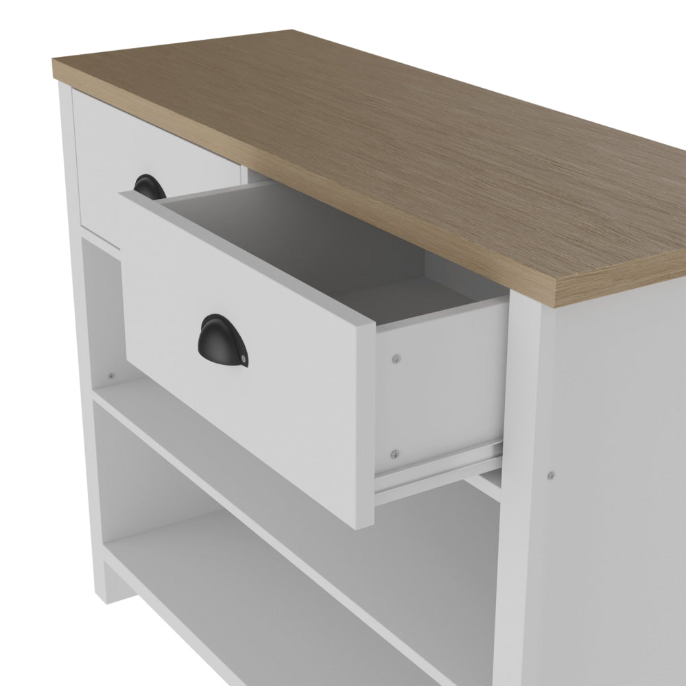 Ari Modern Hall Console Hallway Table - Oak & White Fast shipping On sale
