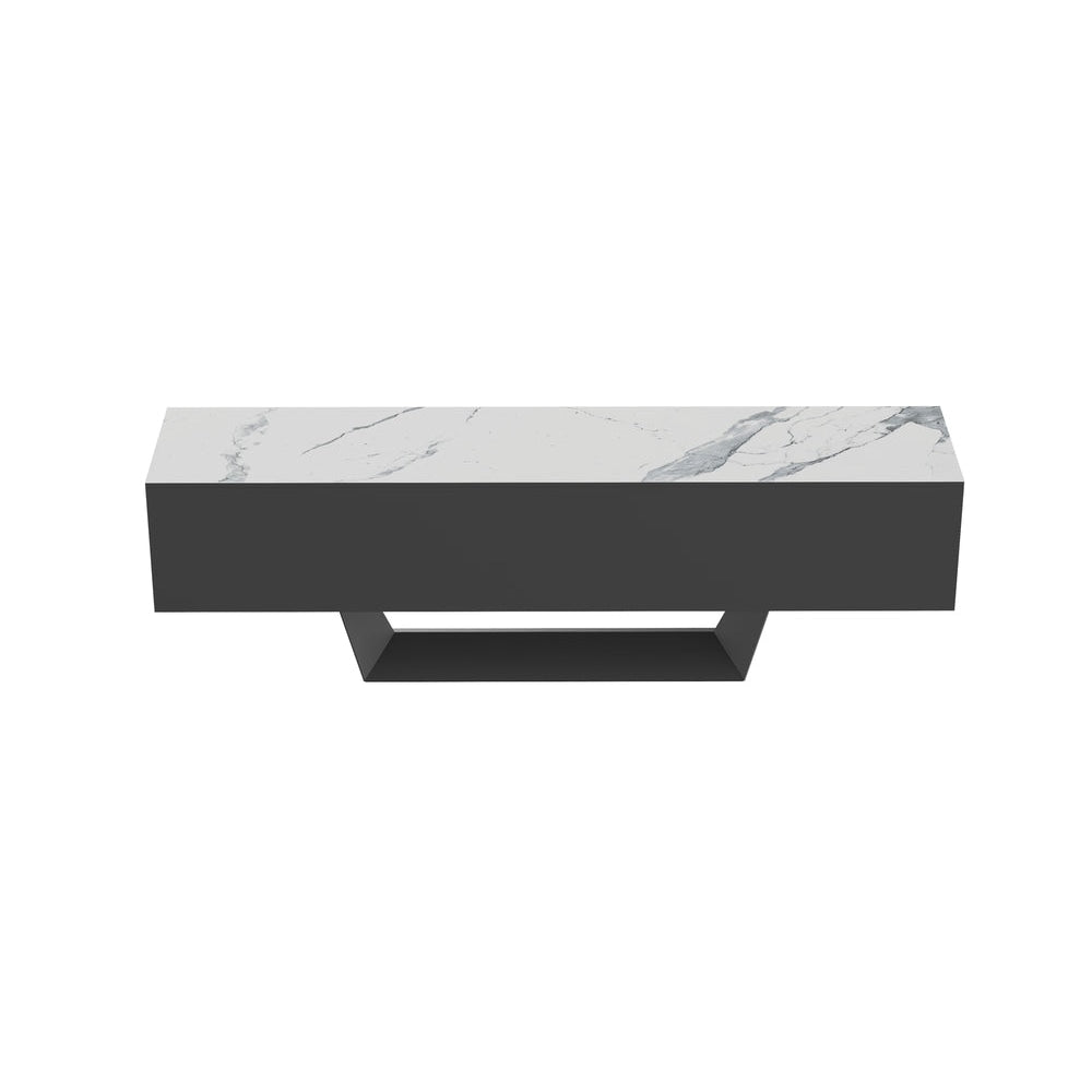 Arianna Modern Lowline Entertainment Unit TV Stand 200cm Ceramic - Marmo / Black Fast shipping On sale