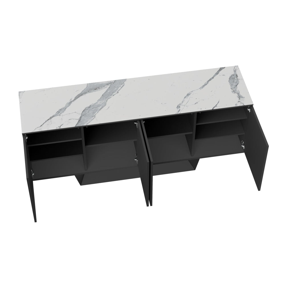 Arianna Modern Sideboard Buffet Unit Storage Cabinet Ceramic - Marmo / Black & Fast shipping On sale