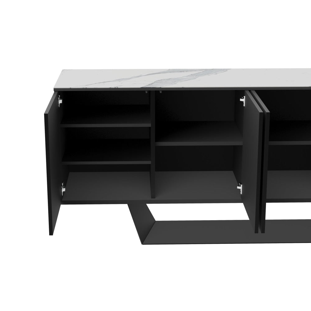 Arianna Modern Sideboard Buffet Unit Storage Cabinet Ceramic - Marmo / Black & Fast shipping On sale