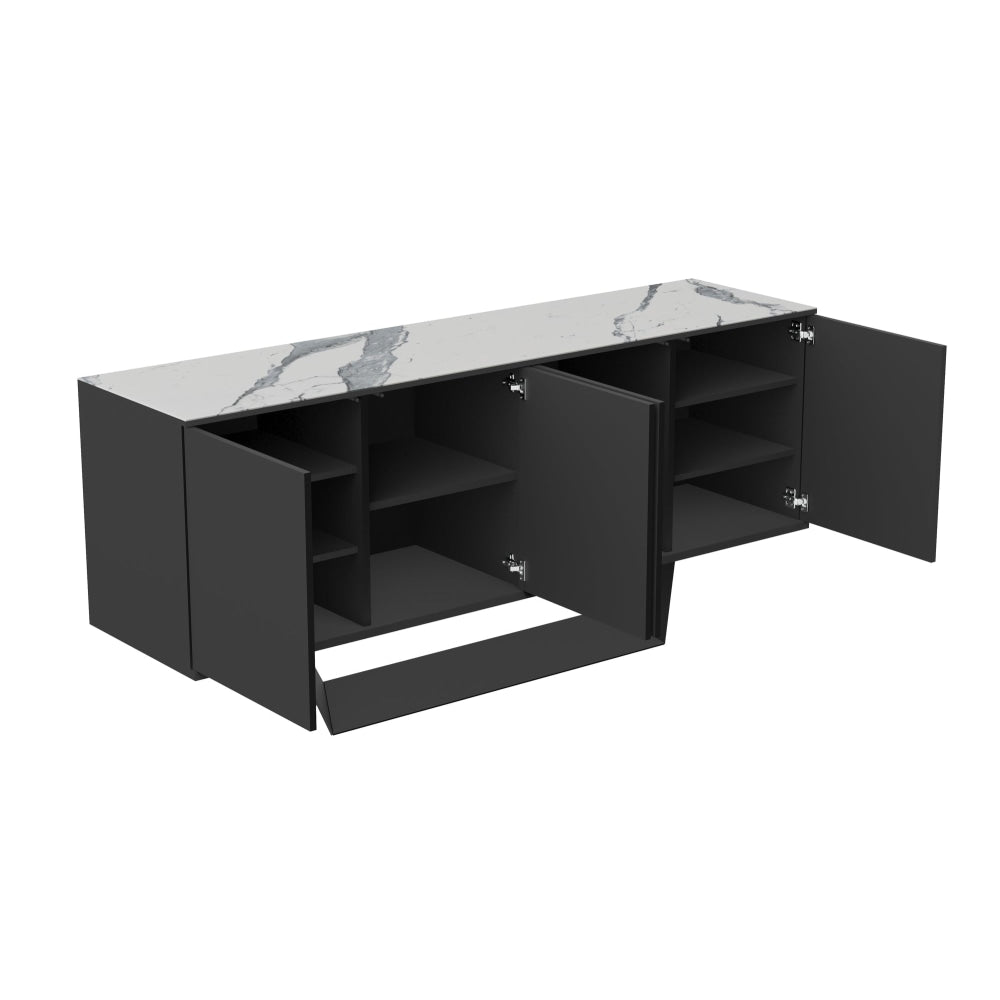 Arianna Modern Sideboard Buffet Unit Storage Cabinet Ceramic - Marmo / Black & Fast shipping On sale