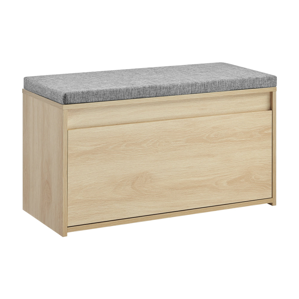 Aries Shoe Cabinet Storage Organizer Bench 1-Drawer Oak/Grey Fast shipping On sale
