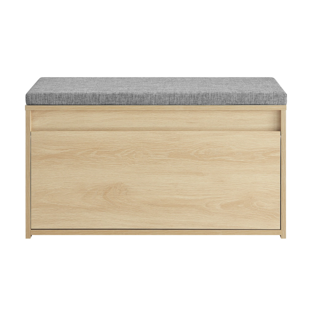 Aries Shoe Cabinet Storage Organizer Bench 1-Drawer Oak/Grey Fast shipping On sale