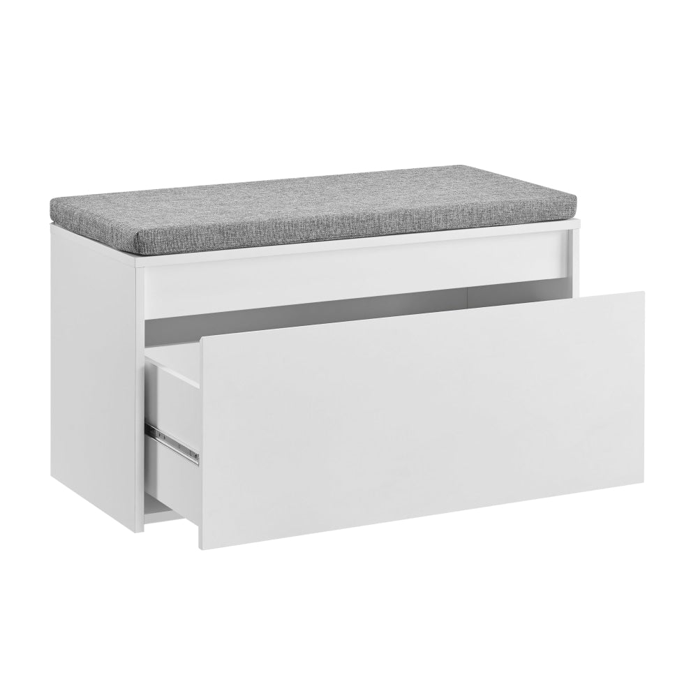 Aries Shoe Cabinet Storage Organizer Bench 1-Drawer White/Grey Fast shipping On sale