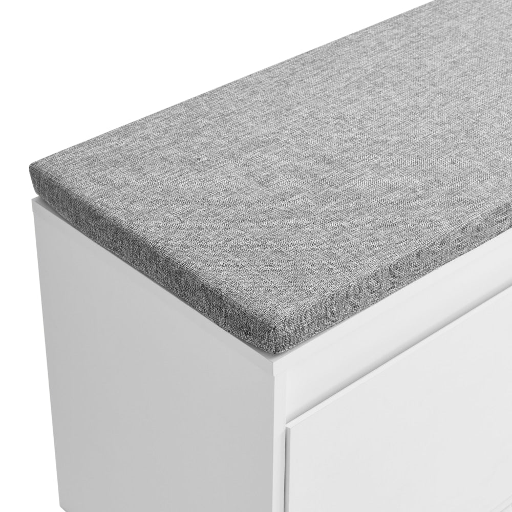 Aries Shoe Cabinet Storage Organizer Bench 1-Drawer White/Grey Fast shipping On sale