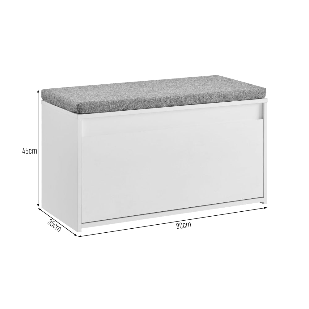 Aries Shoe Cabinet Storage Organizer Bench 1-Drawer White/Grey Fast shipping On sale