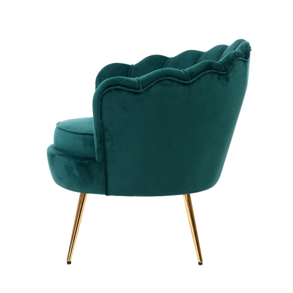 Armchair Lounge Chair Accent Armchairs Retro Single Sofa Velvet Shell Back Seat Green Fast shipping On sale