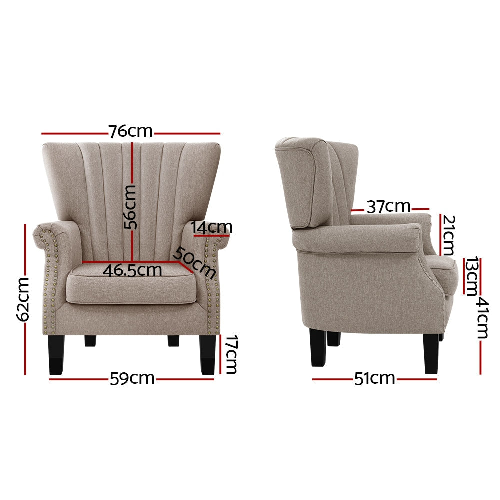 Armchair Lounge Chair Accent Chairs Armchairs Fabric Single Sofa Beige Fast shipping On sale