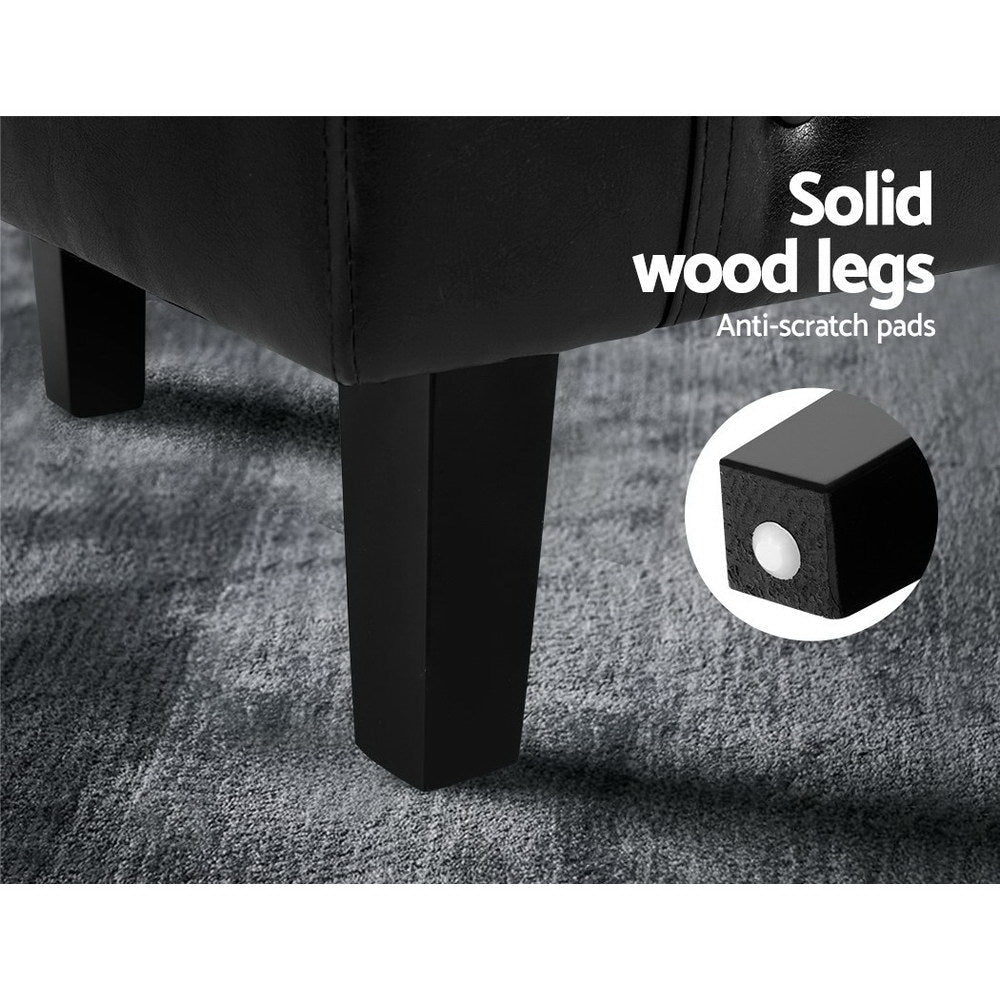 Armchair Lounge Chair Ottoman Tub Accent Chairs PU Leather Sofa Armchairs Black Fast shipping On sale