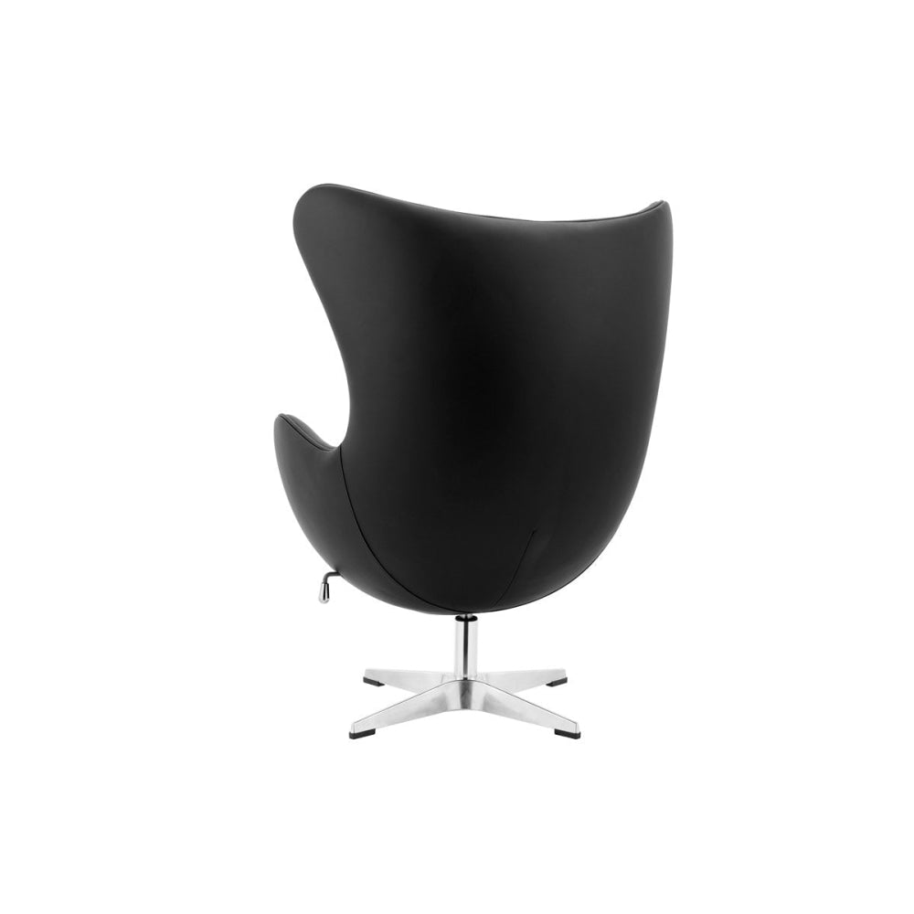 Arne Jacobsen Egg Accent Lounge Relaxing Chair Replica Bonded Leather Brown Fast shipping On sale