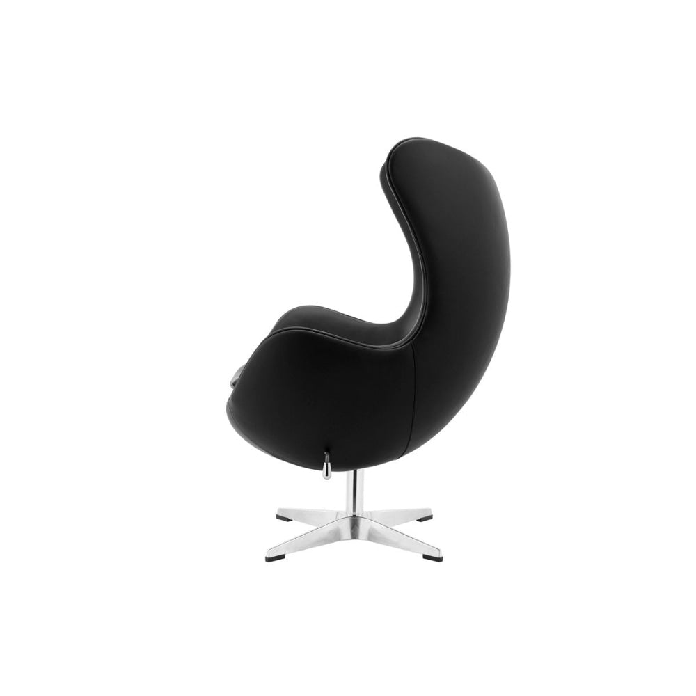 Arne Jacobsen Egg Accent Lounge Relaxing Chair Replica Bonded Leather Brown Fast shipping On sale