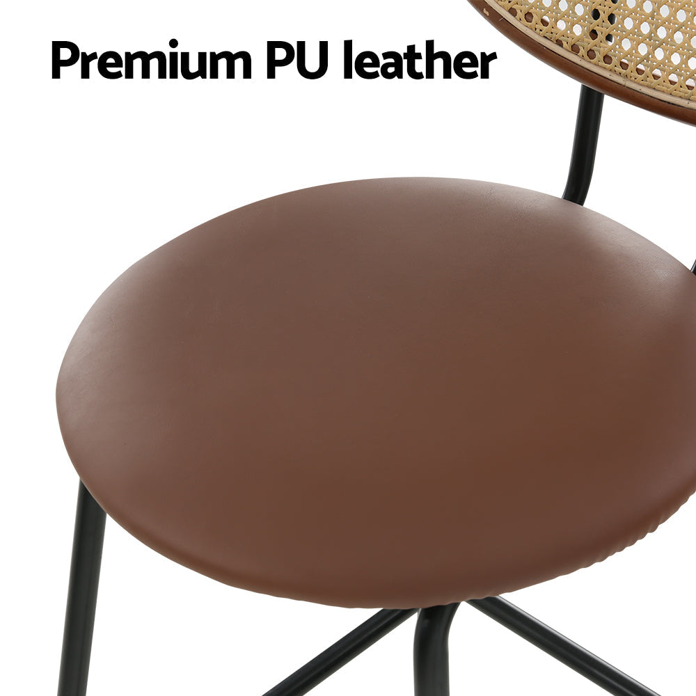 Artiss 2x Bar Stools PU Leather Brown Stool Fast shipping On sale