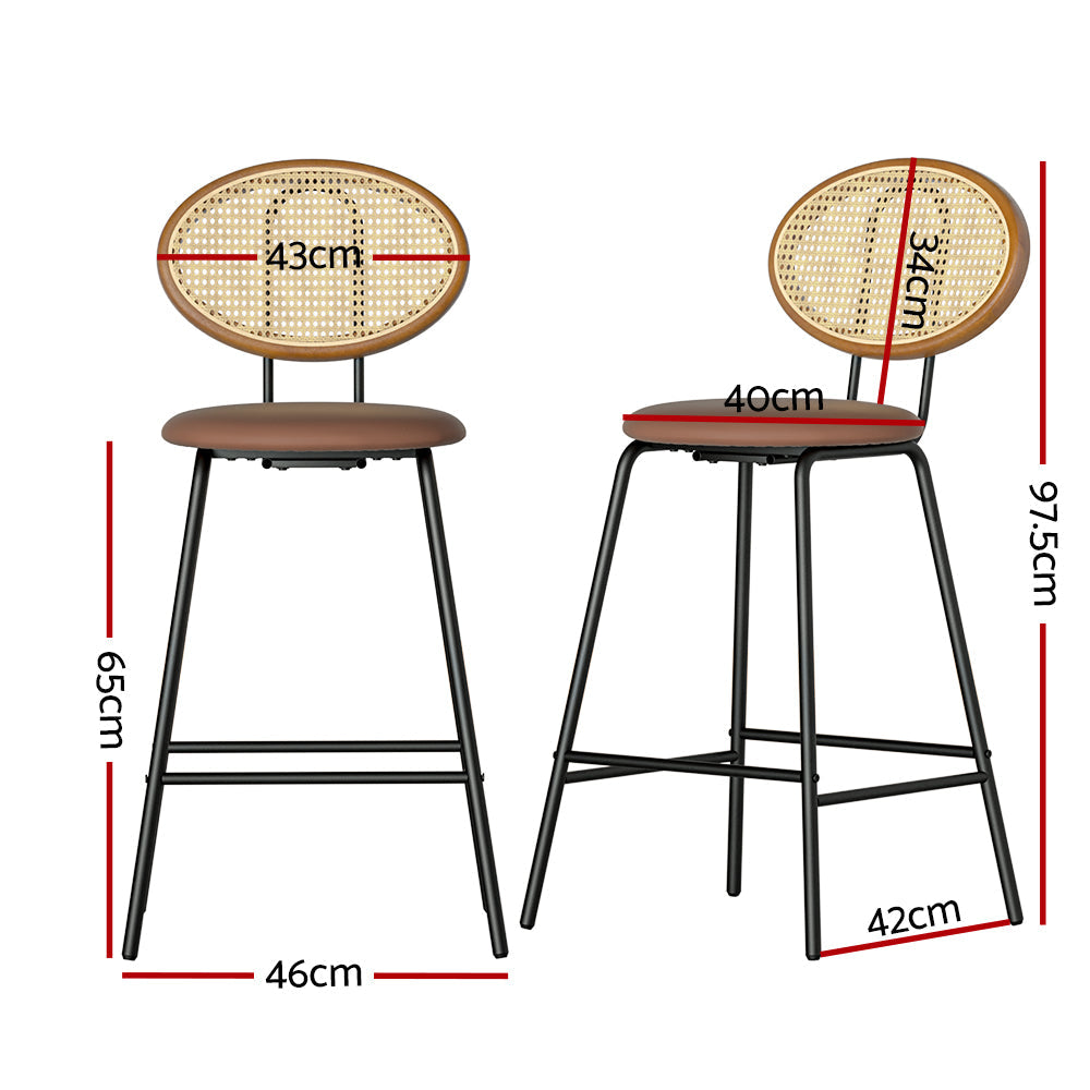 Artiss 2x Bar Stools PU Leather Brown Stool Fast shipping On sale