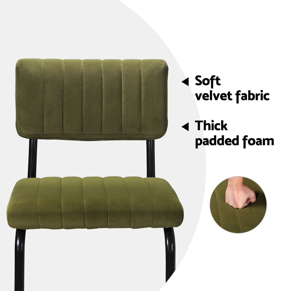 Artiss 2x Bar Stools Velvet Chairs Green Stool Fast shipping On sale